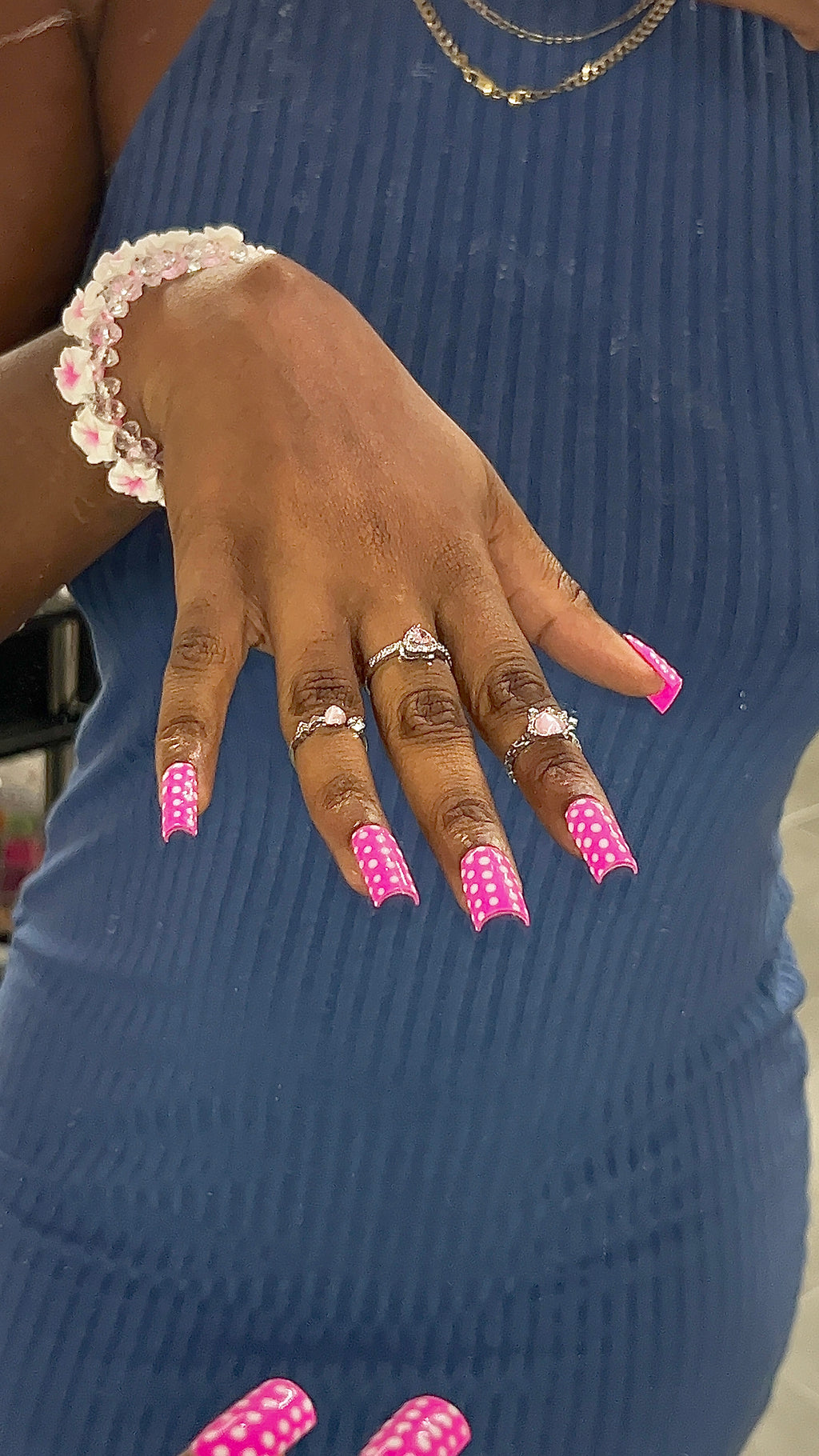 Pink Polka Dot Press Ons
