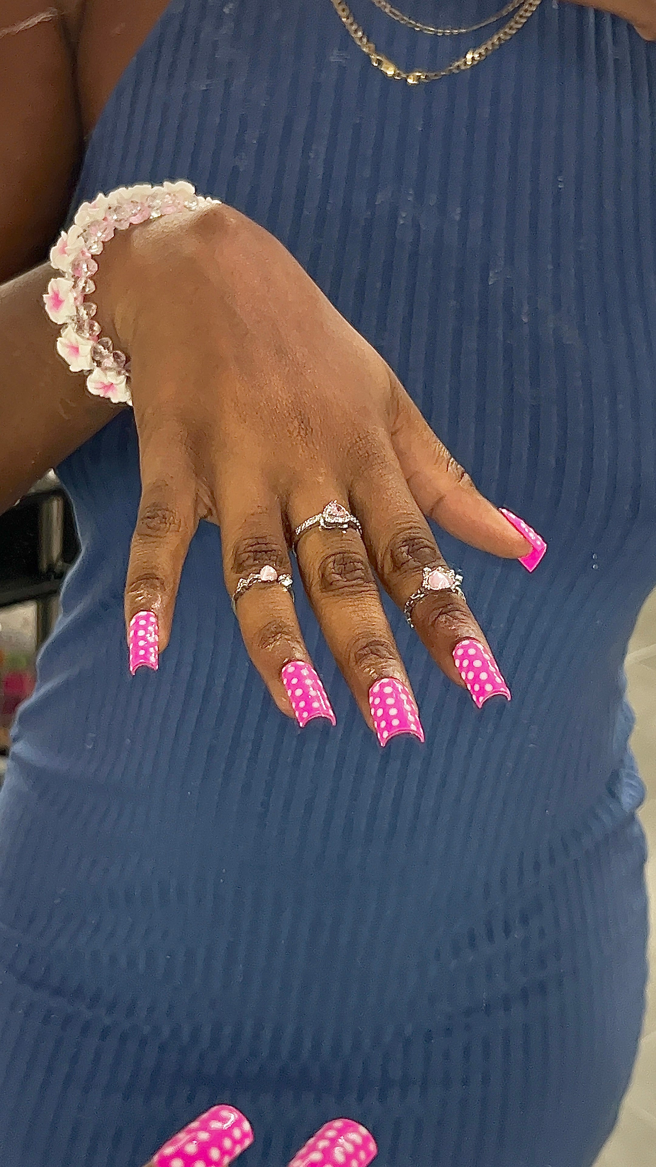 Pink Polka Dot Press Ons